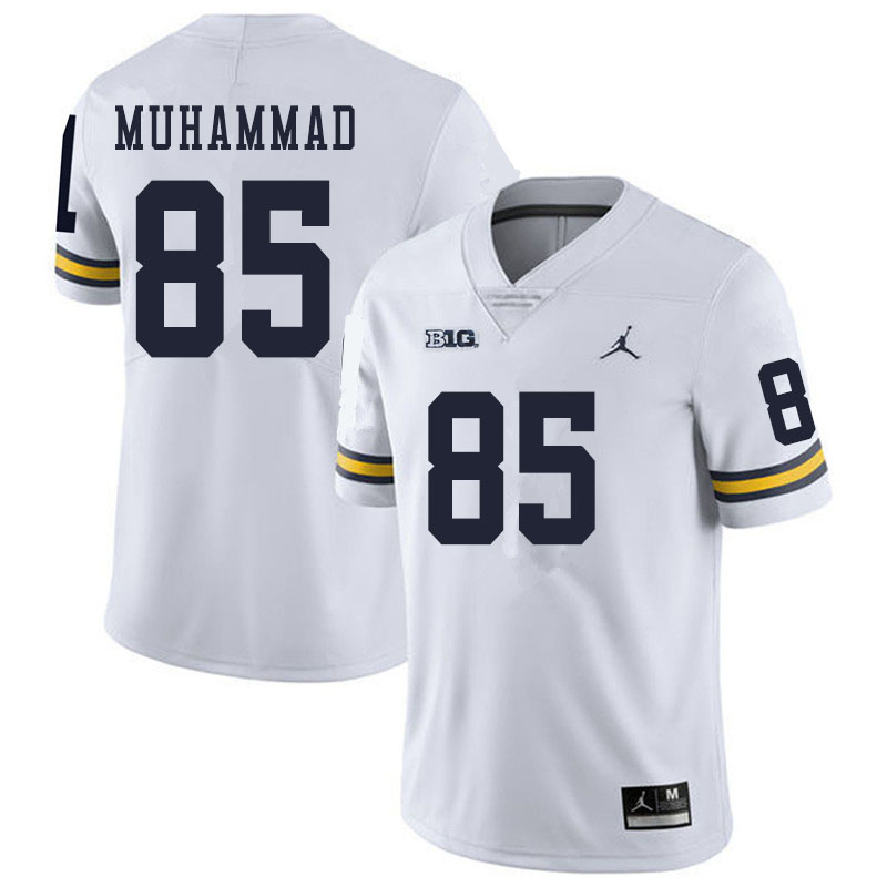 Men #85 Mustapha Muhammad Michigan Wolverines College Football Jerseys Sale-White
